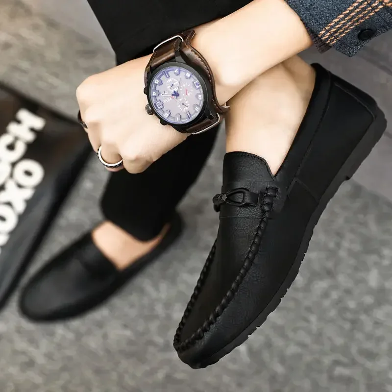 Pointed Toe Leather Casual Spring Autumn Men's Formal Shoes New 2024 Trend Footwear Official Office Business 39 Social Shoe Male image 3