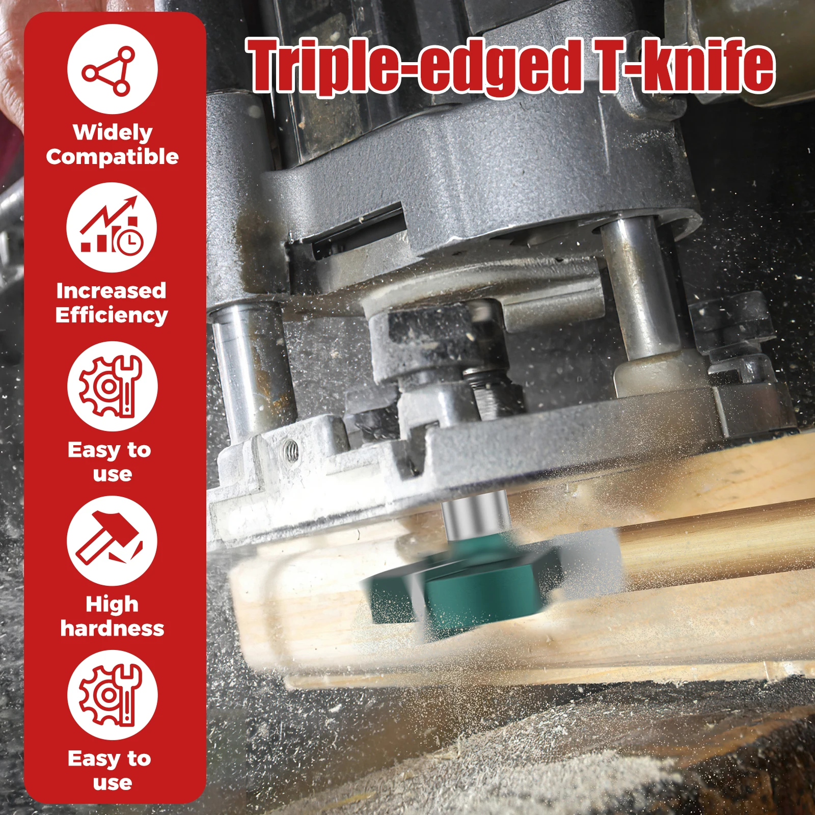 3Edge T Type Slotting Cutter Woodworking 3 Wings Carbide Slab Flattening Router Bit 2inch Średnica cięcia do drewna MDF