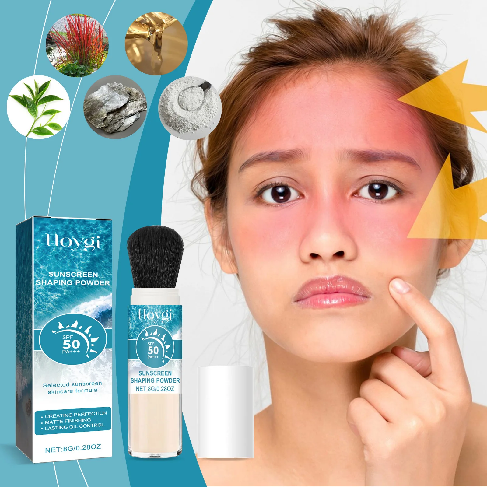 

8 г SPF 50 солнцезащитный крем, рассыпчатая пудра, солнцезащитный крем, защита кожи, водостойкий невидимый солнечный блокатор пор, осветляющий макияж для контроля жирности