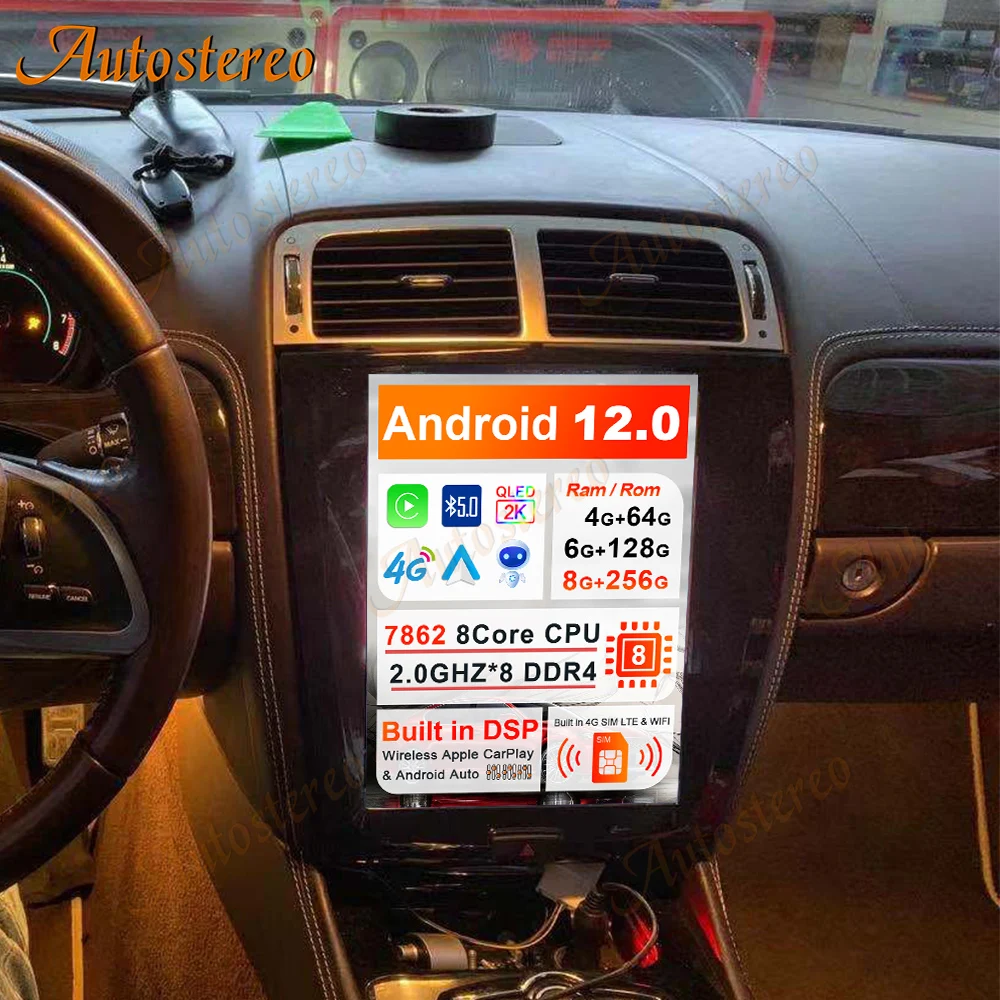 

Android 13 8+256GB Vertical Screen For Jaguar XK XKR Tesla Radio Car GPS Navigation Headunit Multimedia Player Auto Stereo Audio