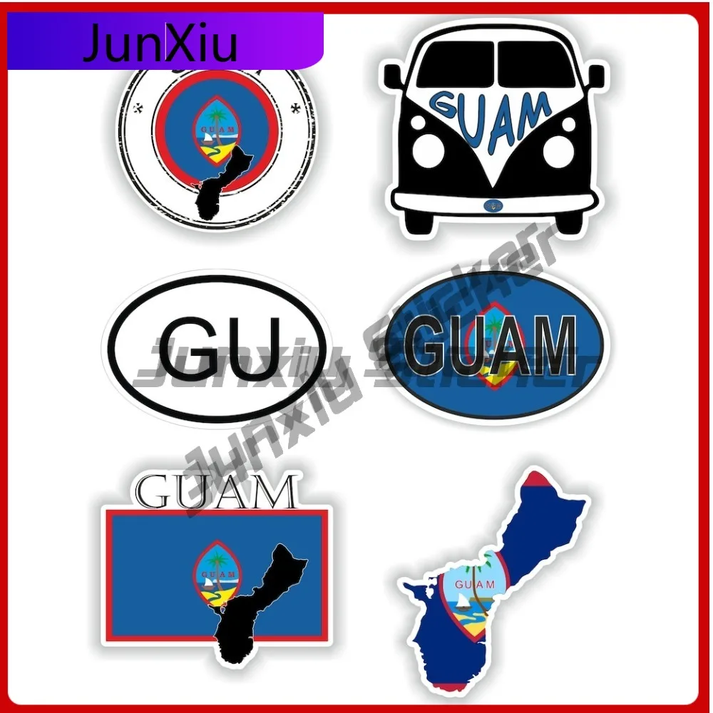 

Guam Flag National Emblem Sticker Custom Waterproof Decorative Decals Suv Sun Shade For Car Window Decoration Funny Motorcycle