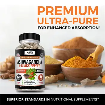 Organická ašvaganda 1300 mg s černým pepřem pro relaxaci a podporu štítné žlázy 10 nejlepší prodej genoxidil - №4