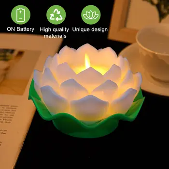 佛像檯燈 電池供電 閃爍火焰 LED 蓮花燈 蓮花創意 LED 電子蠟燭 家居裝飾 10 最佳銷售 閃爍火焰效果電池燈 - №8