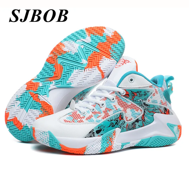 Trendy Men's Basketball Sneakers Breathable Mesh Women Basket Shoes Comfortable Non-Slip Athletic Shoes Unisex Tenis De Basquete