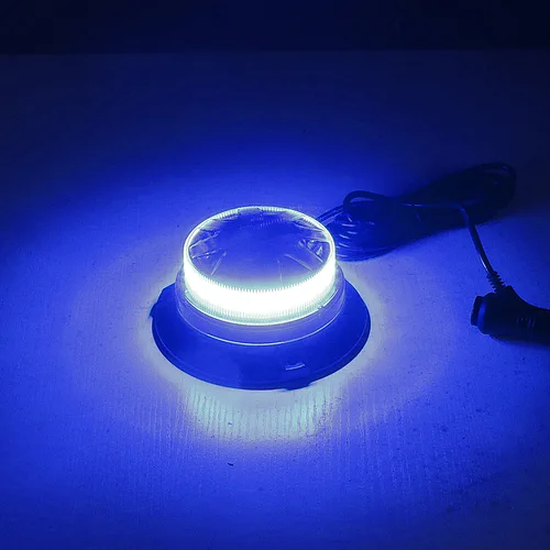 Imagen 2 del producto Luz LED estroboscópica de emergencia azul con Base magnética, luz de advertencia de peligro intermitente para techo de policía de coche, lámpara de baliza de seguridad para vehículo de 12V/24V