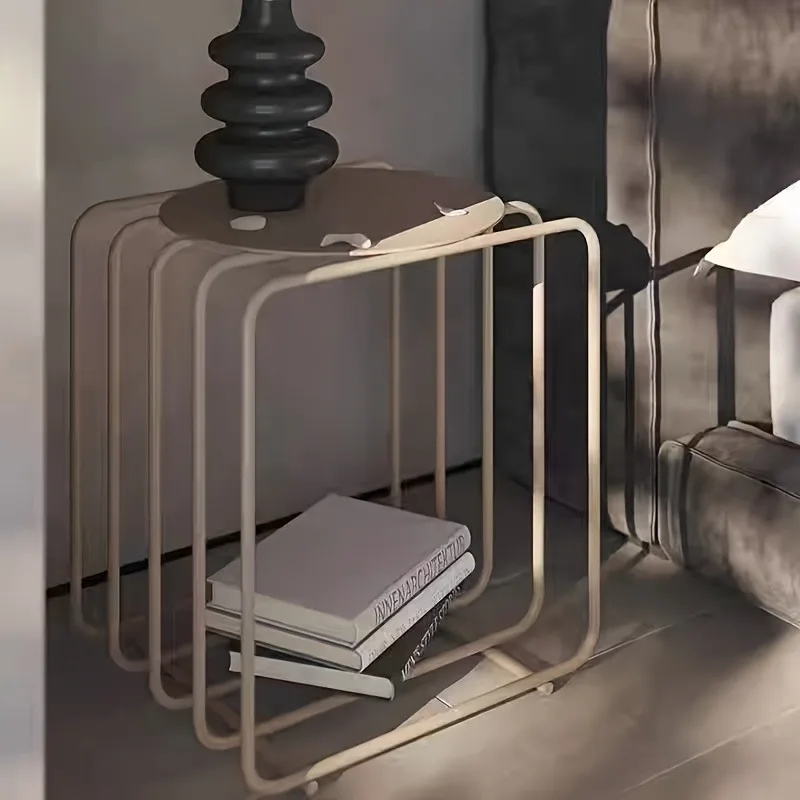 حافة الحديد المطاوع بالرياح الدوبامين عدد قليل من غرفة المعيشة الصغيرة لا تشغل الخزانة المنزلية بجانب السرير زاوية معدنية قليلة #5