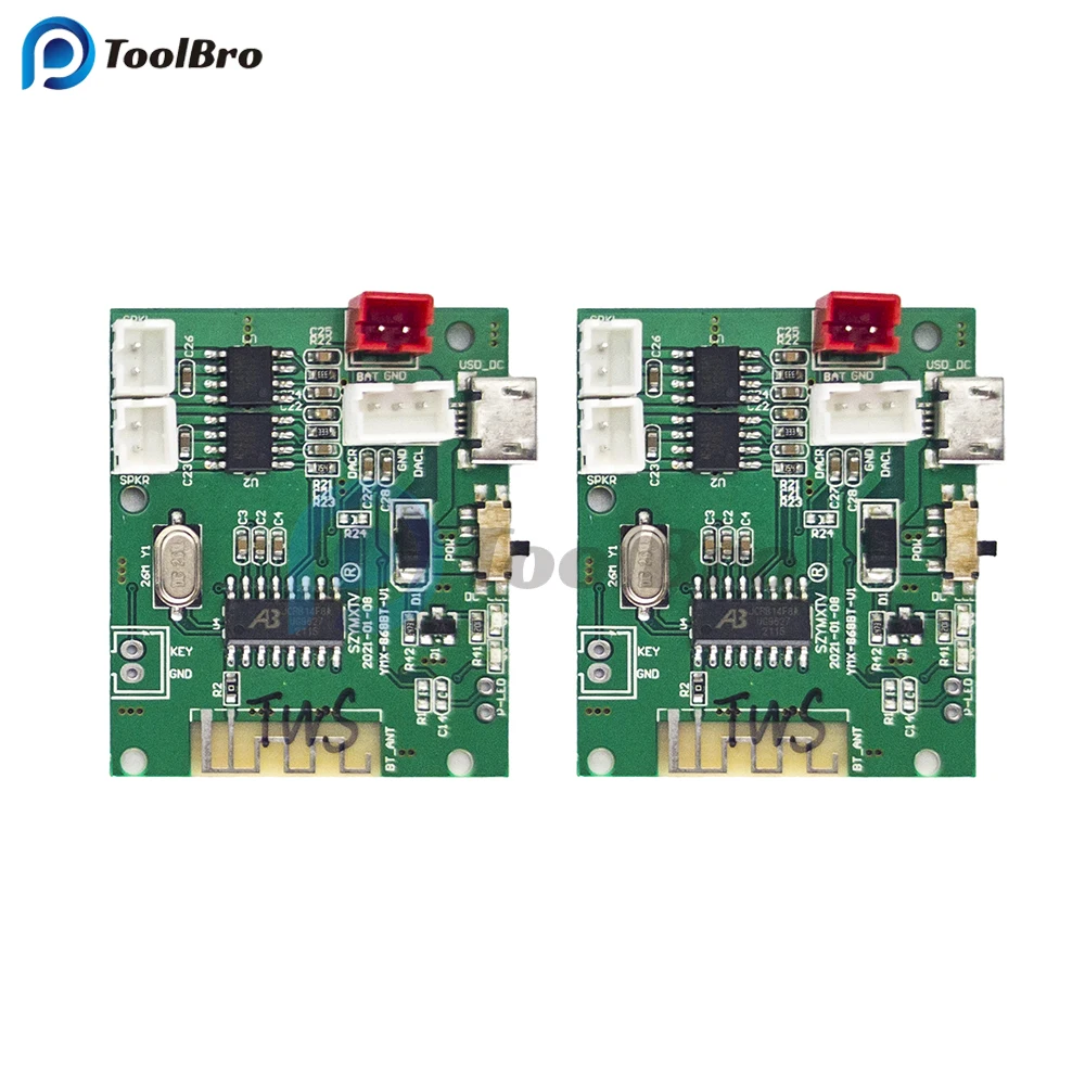 Auto Pair Tws Audio Power Amplifier Board Bluetooth 5.0 Receptor Micro Usb Módulo Amplificador para Alto-falante Subwoofer 5w Mais 5w 5v Pcs