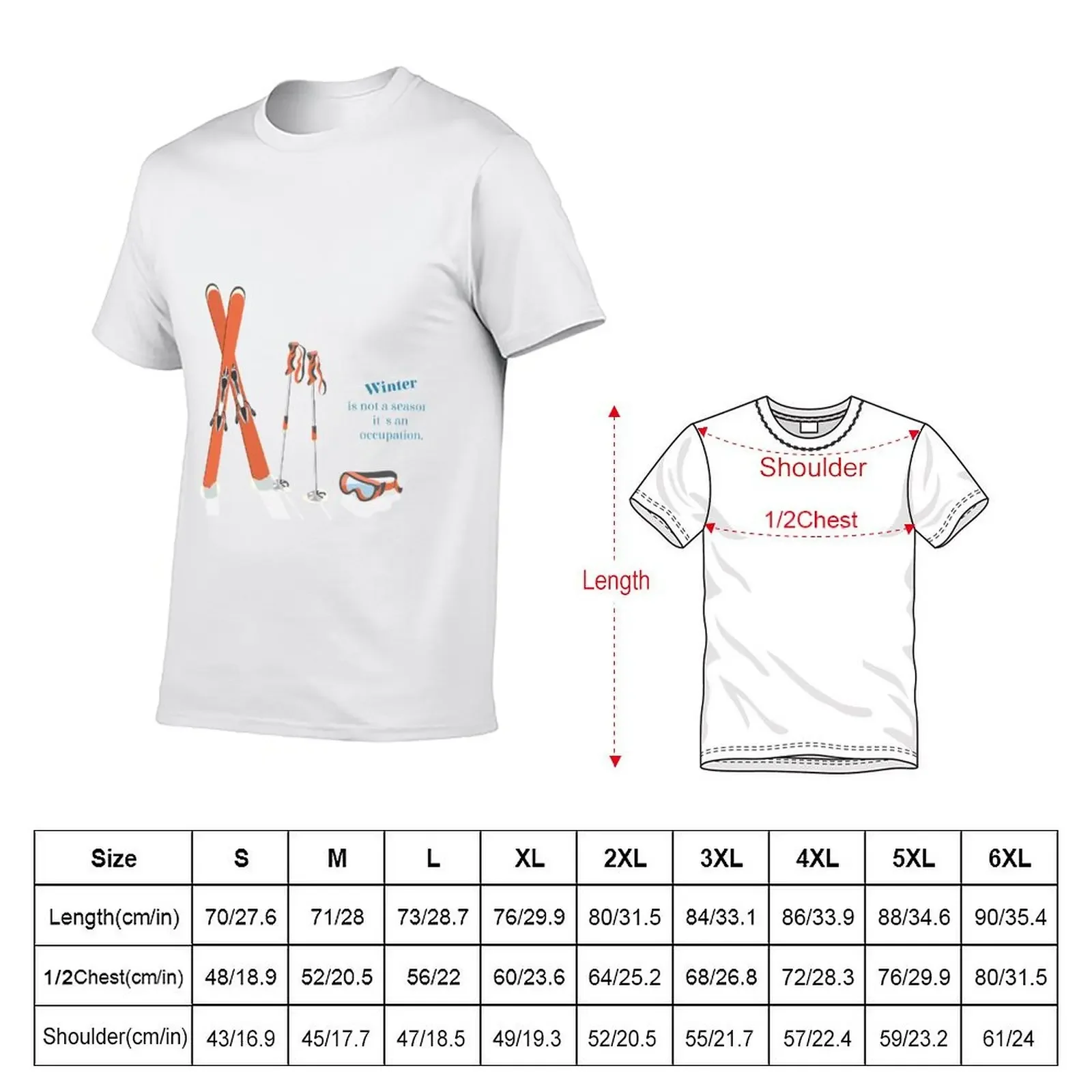 Skiing Gift For Skier T-Shirt plus size tops kawaii clothes boys whites vintage big and tall t shirts for men