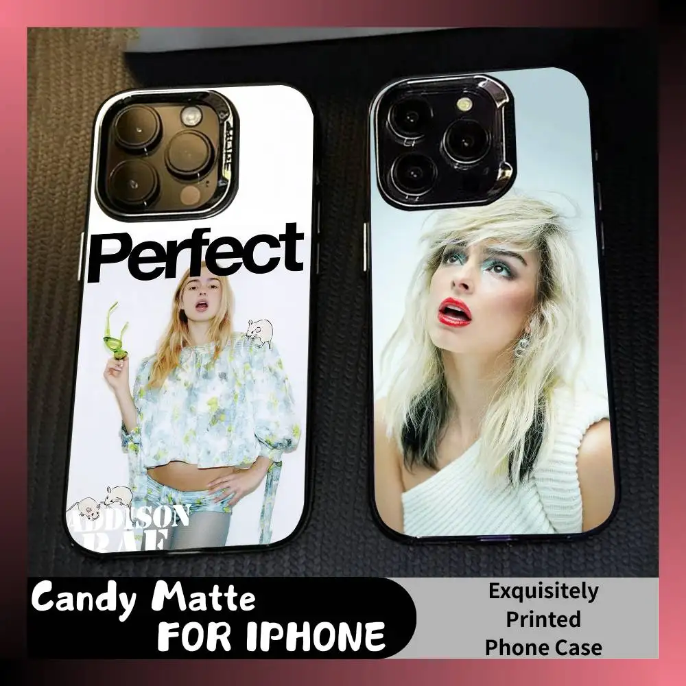 Чехол для телефона с принтом в стиле Y2K Pop Style A-Addison R-Rae для iPhone 16 17 15 14 12 13 Pro Max, черный, матовый, ударопрочный.