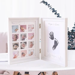 Book Style 12 Months Growth Baby One Year Old Child Handprint Footprints Picture Frame Wedding Photo Album