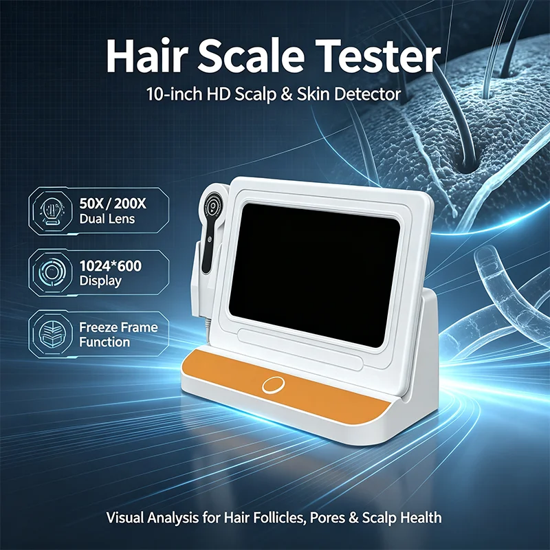 10 Inch Professional Hair Follicle Detector Skin Analysis Machin Hair Follicle Moisture Skin Pores Pigment Magnifying Analyzer