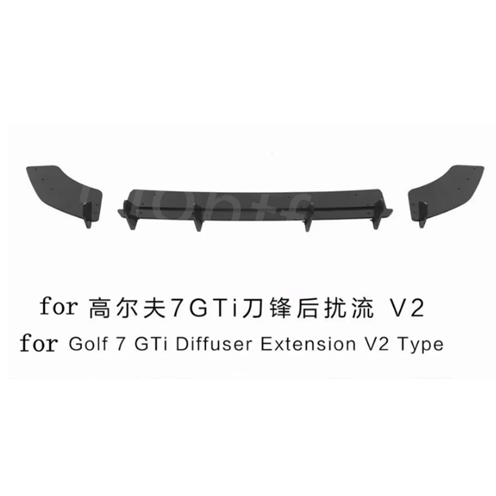 For Volkswagen Golf 7 VII MK7 GTI 2014-2017ABS Plastic Material Black car rear lip diffuser rear Bumper Car Styling