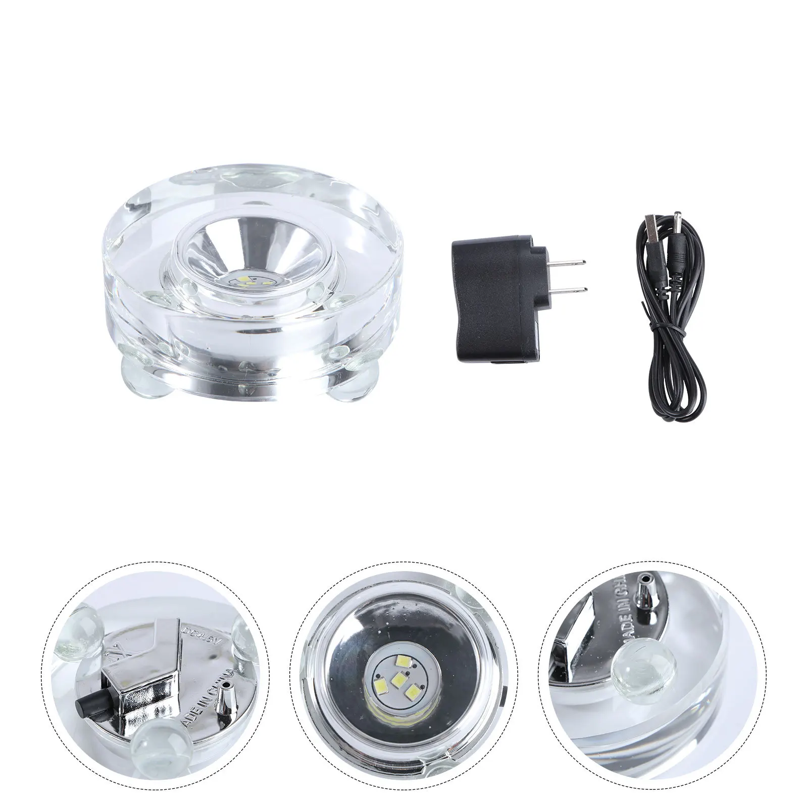 

USB Powered LED Crystal Display Stand Light-Up Color Changing Base for Glass Art Home Store Crystal Display Stand