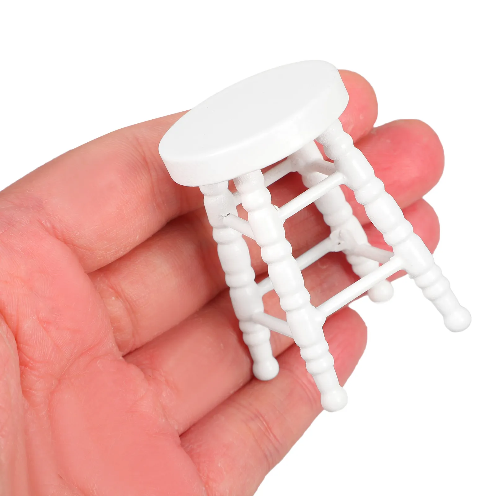 Exquisite Miniature Wooden Stool Dollhouse Furniture Detailed Craftsmanship Lifelike Design for Dollhouse Decor Playhouse Bar