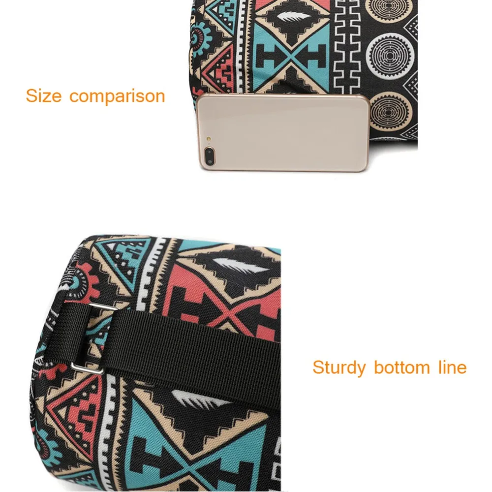 Convenient 75x16cm Yoga Mat Bag Printed Canvas Drawstring Closure Gym Bag Carrier Fitness Training Bag For Pilates Exercise