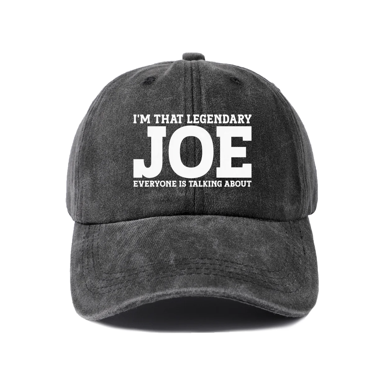 Legendary Joe Quote Graphic Vintage Washed Baseball Cap, Adjustable Unisex Dad Hat, Casual Gift