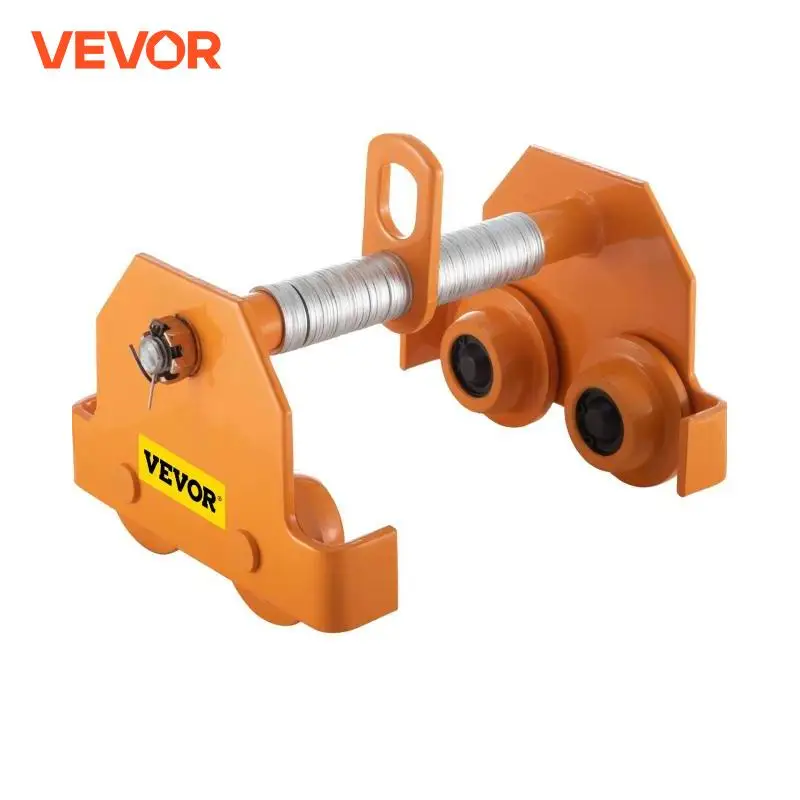 VEVOR Manual Trolley w/ Adjustable Width  Track Roller Powder Coating  and Dual Wheels Chain Hoist for Straight Curved I Beam