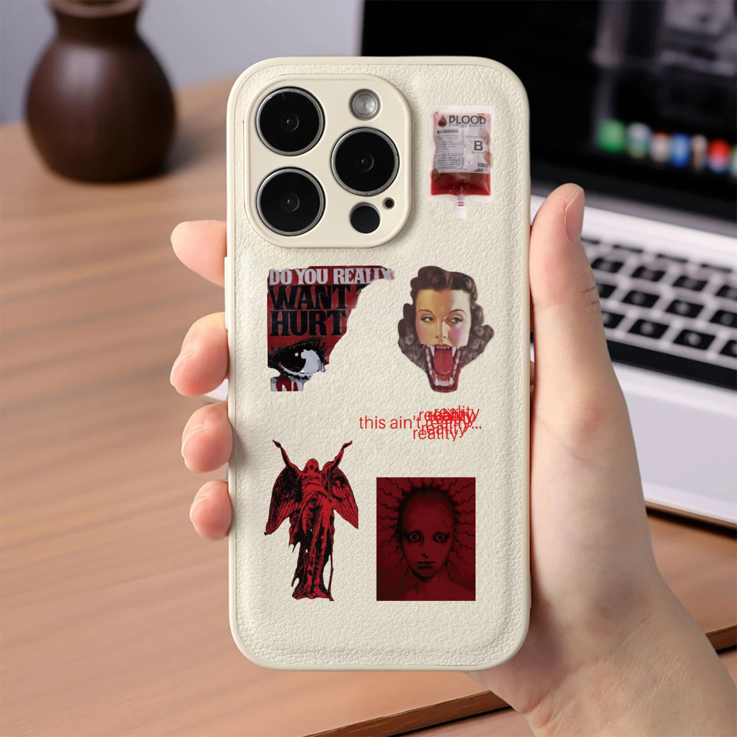 16 Blatt Subkulturelle Gothic-Horror-Graffiti-Aufkleber Halloween DIY-Spielzeug für Telefon, Reisetasche, Ästhetische Aufkleber, Kreative Geschenke – Detail 7