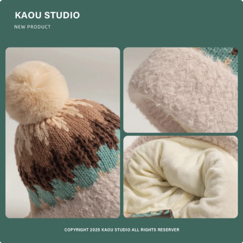 新しい冬レトロエスニックスタイルぬいぐるみプルオーバーキャップ男性と女性屋外肥厚暖かい乗馬耳保護フライングボンバーハット