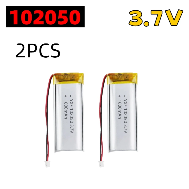 102050 3.7V 1000mAh Akumulator litowo-polimerowy z wtyczką JST PH2.0, o dużej pojemności, do kamery, nawigacji GPS, MP5, zestawu słuchawkowego — zdjęcie produktu 4