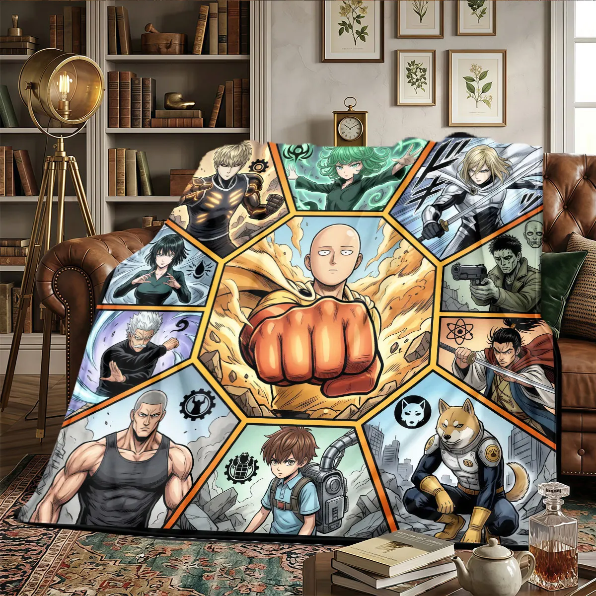 One-Punch Man Patterns Home Blanket Suitable For All Seasons for Bedrooms Naps Home Decor Warmth and Comfort Gifts -HE58