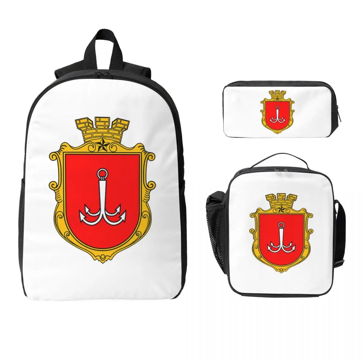 

Coat Of Arms Of Odessa, Ukraine Backpack Boys Girls BookBag School Bag Laptop Shoulder Bags 3ps Insulated Lunch Bag Pencil Case