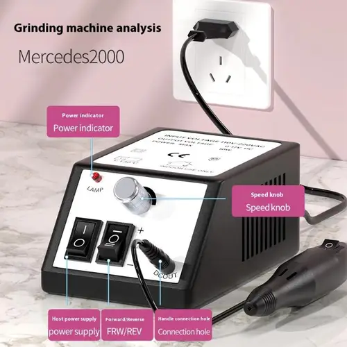 Imagen 2 del producto Taladro de uñas portátil, Kit de cabezal de pulido de uñas eléctrico para esmalte de Gel, herramienta de manicura profesional, equipo de salón