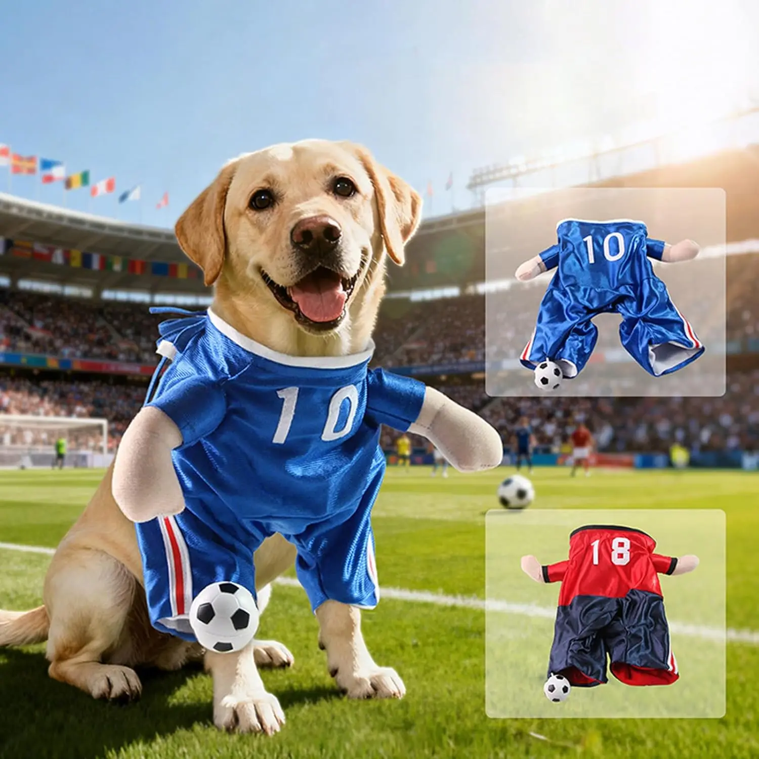 Sporty Soccer Costume Soft Washable Pet Clothing Ideal for Halloween Celebrations Parties Festive Outfits Funny Pet Costume