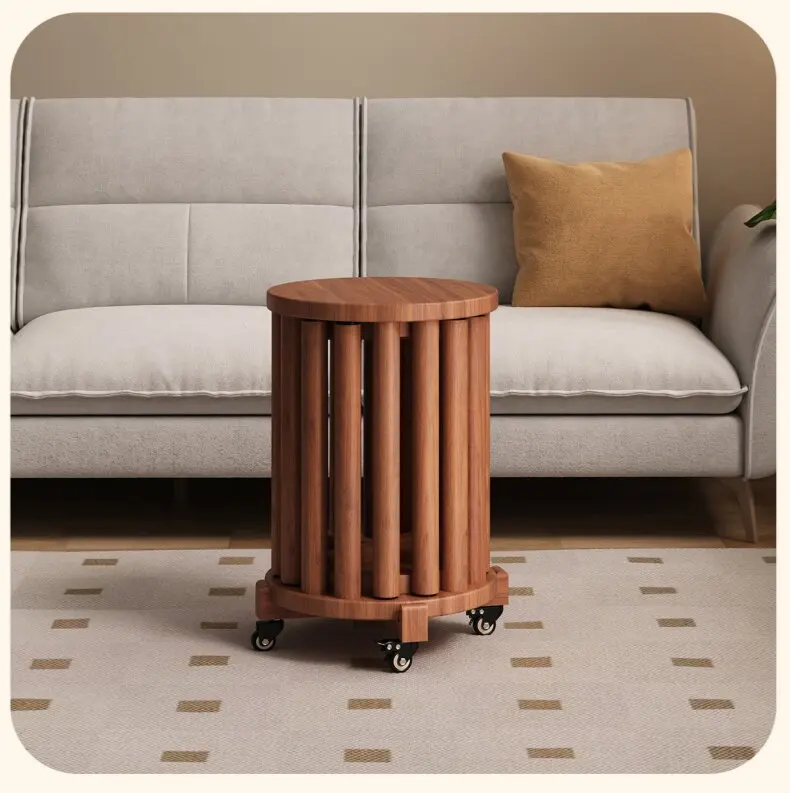 Solid wood living room stackable household stacking spare stools dining table stool round stool