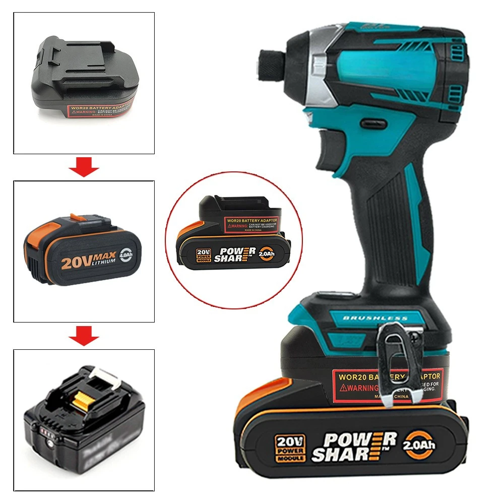 

Адаптер для аккумулятора Makita 18V, совместимый с литиевым аккумулятором Worx 20V Orange 4-Pin