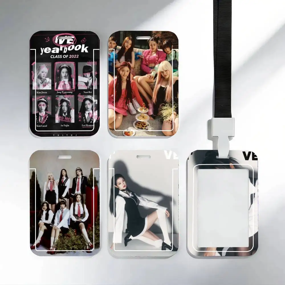 

Держатель для ID-карт Kpop IVE с ремешком на шею, подвеска, держатель для бейджей, шнурок-брелок для ключей, для рабочих удостоверений