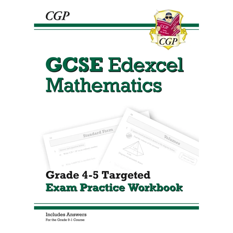 

GCSE Math Edexcel Grade 45, рабочая тетрадь для занятий экзаменами, включает в себя ответа CGP TEAM 9781789086850