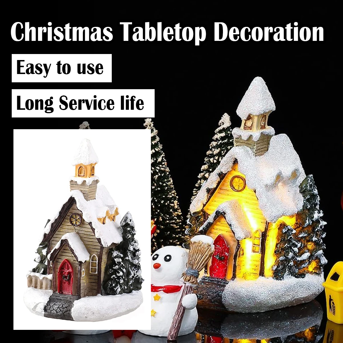 New Led Light Up Decor Household Ornaments Gifts Small Tabletop Christmas Scene Houses Navidad Wedding Year Party Village House