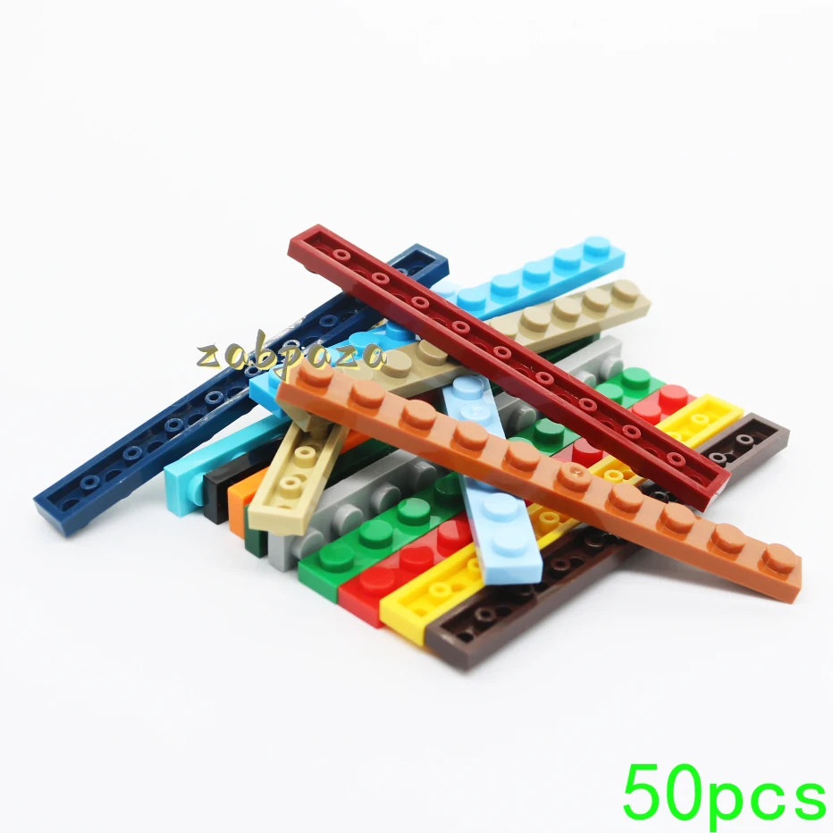 

50PCS MOC 4477 1x10 Plate Building Blocks Kit High-Tech Tire Board Light Panel Bricks Particle Toys Children Birthday Kid Gifts