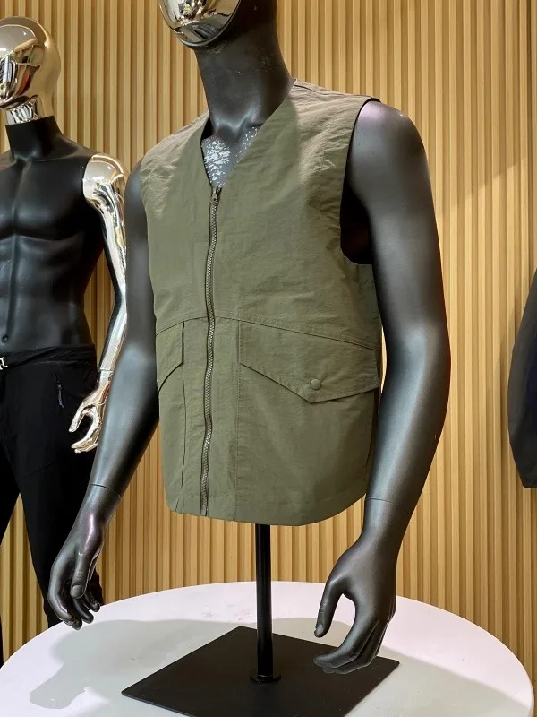 

ex Outdoor Leisure Versatile Breathable Zipperl Ne Vest Stand Fit Nylon Spring Autumn Season Faionable Sle