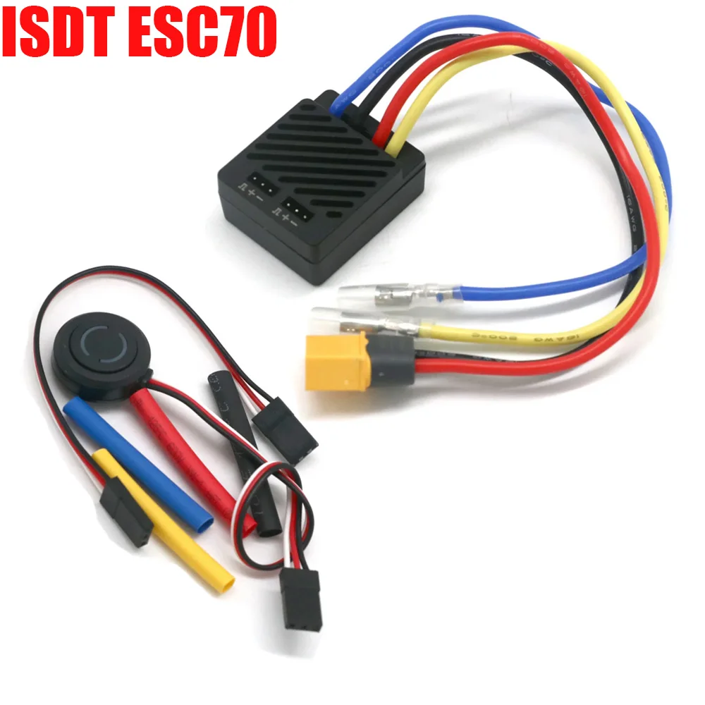 

ISDT Brushed Motor ESC ESC70 WP 1080 70A Waterproof 2-3S Phone Control Electronic Speed Controller for RC Car 1:10 1:8