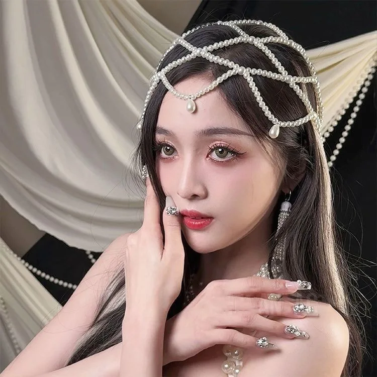 Elegant Pearl Beaded Tassel Hairband Suitable for Bridesmaid Parties Ladies Stylish Headwear Wedding Accessories