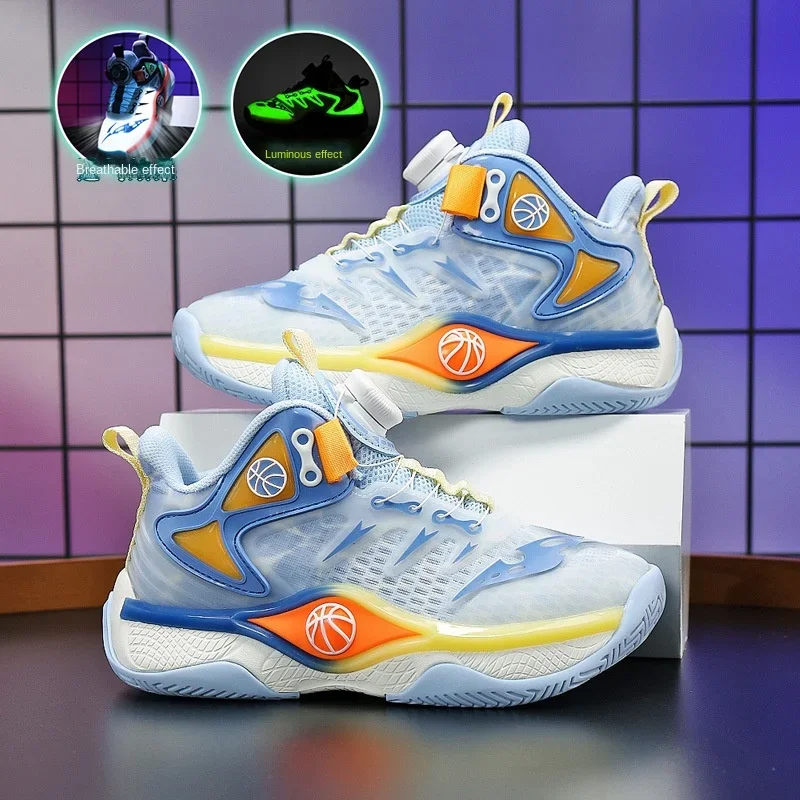 

Boys' Basketball Shoes Children's 2024 Summer New Professional Students Train Children's Anti-Skid Shoes