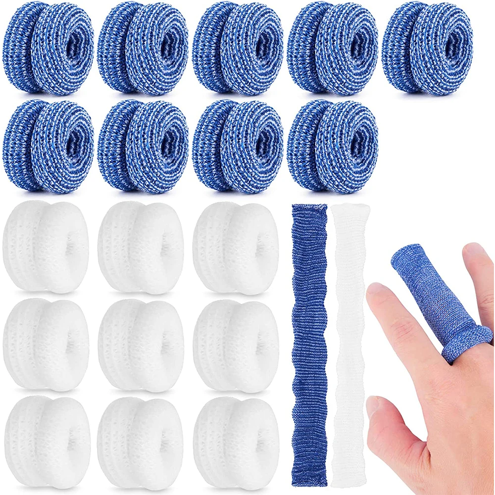 

10Pcs Finger Roll Tubular Bandage Dressings Finger Covers Protection Finger Cots for Cargo Handling Gardening Work Sport Fitness