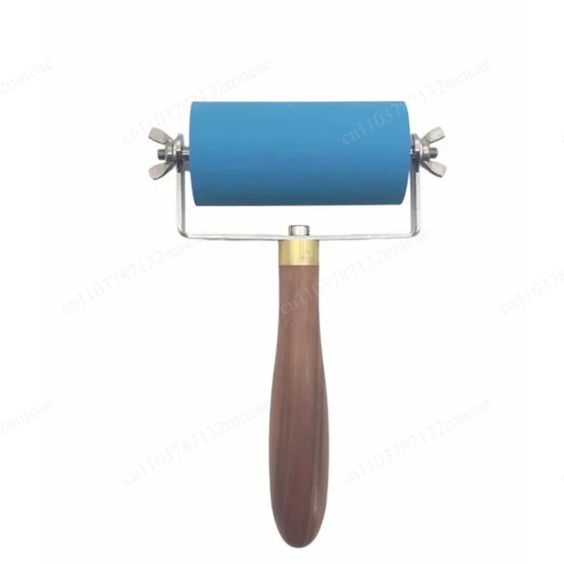 Printing Ink Roller - 100MM Rubber Brayer for Printmaking, Relief Printing, Woodblock & Etching Press, with Sandalwood Handle