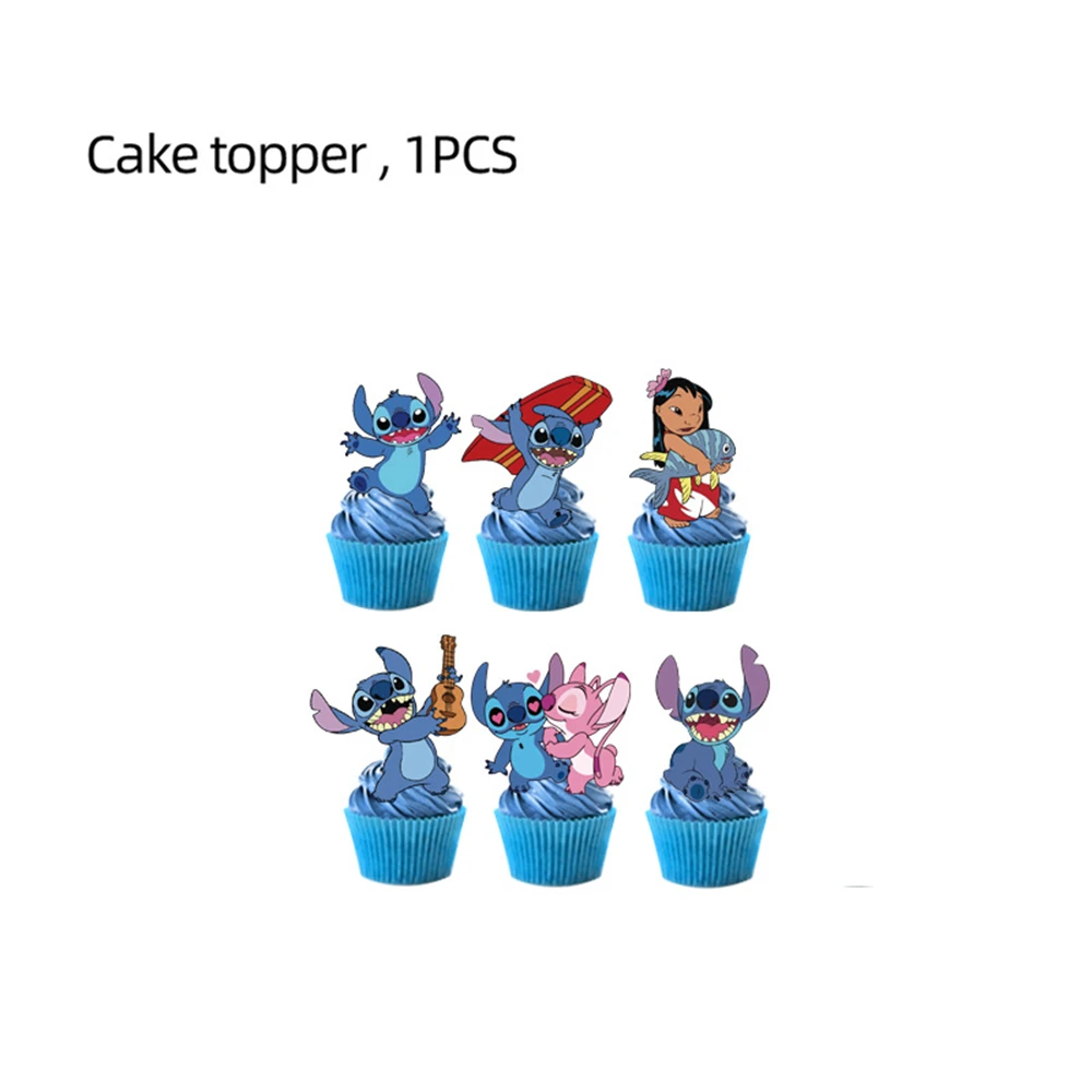 Stich Thema 24 teile/los Kuchen Dekorationen Kuchen Topper Kinder Mädchen Geburtstag Partei Liefert Baby Dusche Geschenk Cupcake Picks