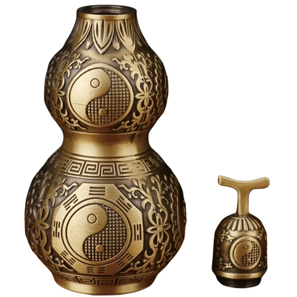 Housewarming Gift Chinese Style Gourd Ornament Brass Cucurbit Decor Statue Figurine Vintage