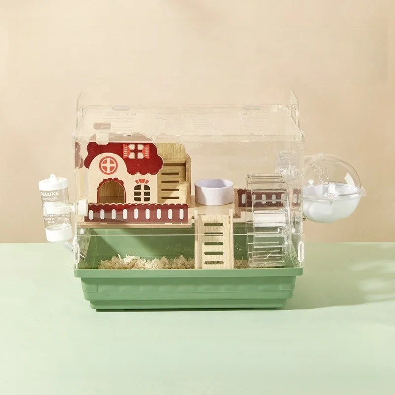 

Acrylic Guinea Pig House Water Resistant Transparent Small Indoor Hamster Cage Carrier for Pet Mice