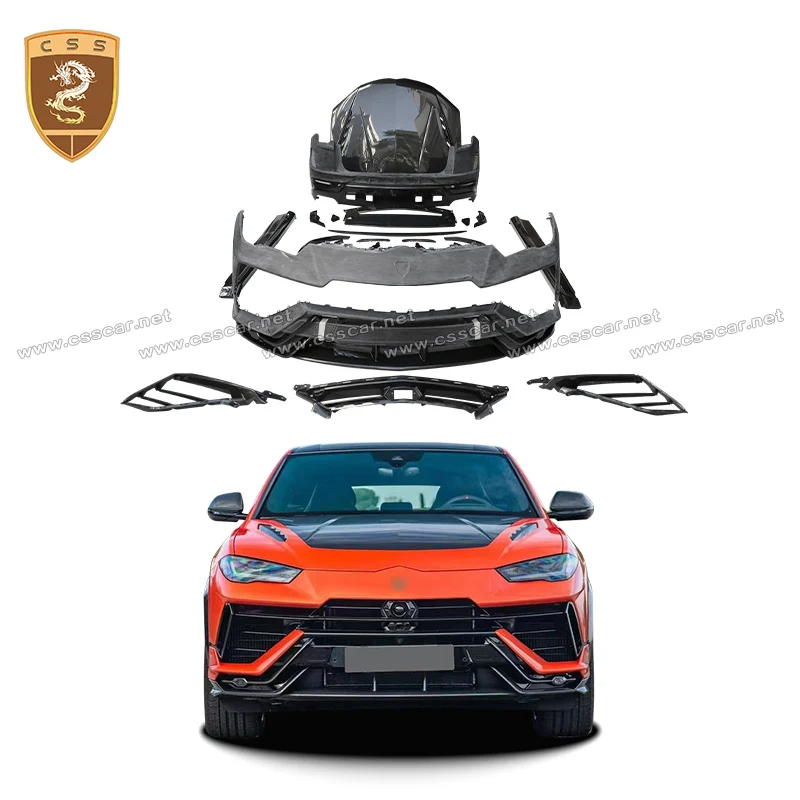 For Lamborghini URUS Old To New P Style Car Wheel Eyebrow Arch Fender Flares Cover Engine Bonnets Front Rear Bumper Spolier Wing