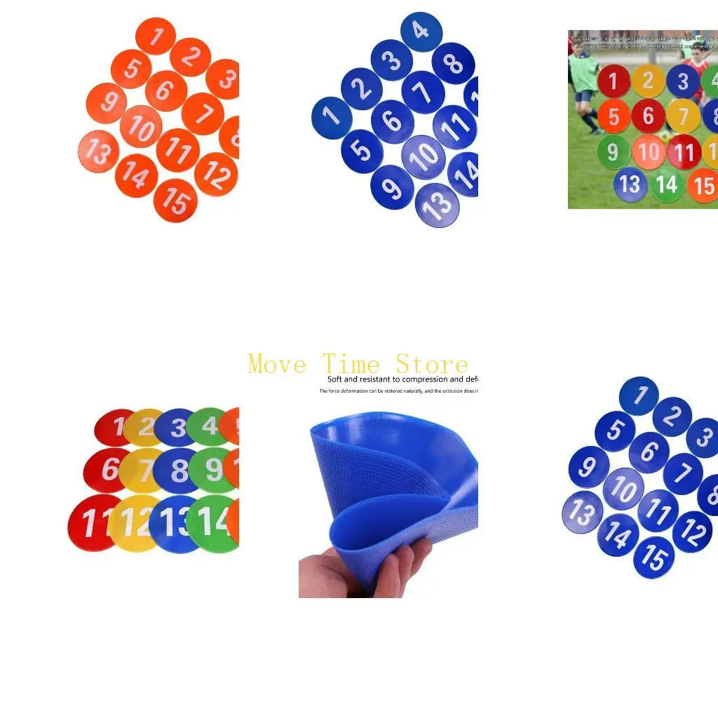 

92ME 15 шт. плоские полевые конусы для тренировок, упражнений, футбола, маркера баскетбольных пятен