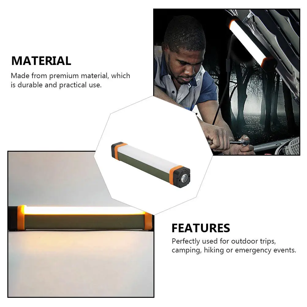 1Pcs LED Rechargeable Outdoor Tent Lamp Portable Camping Light Waterproof ABS Material Magnetic Mount Multifunction Emergency