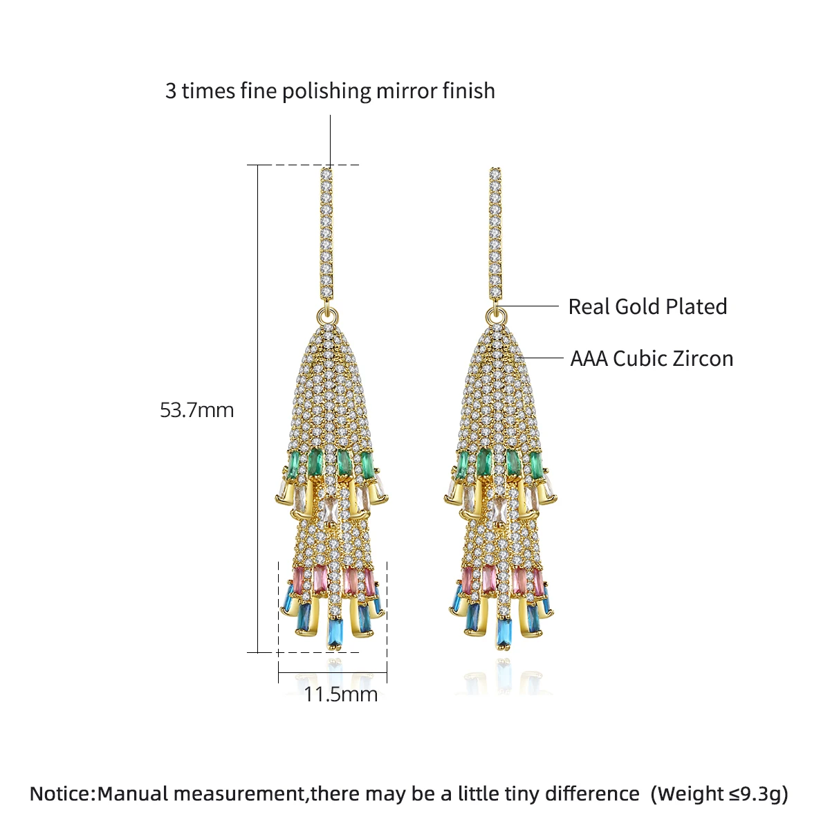 LUOTEEMI Luxury Indian Jhumka Earrings Jewelry for Women Ethnic 2 Layers Long Tassel Pakistan Style Wedding Bridal Accessories