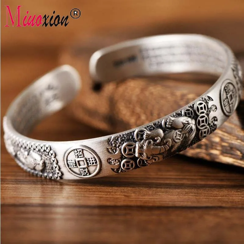Miuoxion 패션 럭키 펑크 파티 쥬얼리 레트로 925 스탬프 신화 야수 드래곤 팔찌, 여성 기능 매력 학생 선물