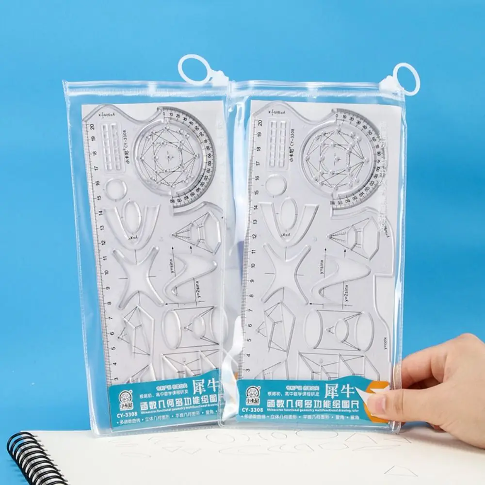 Rotary Students Creative Stationery Gift Ruler Geometric Drawing Learning Measuring Tool Protractor