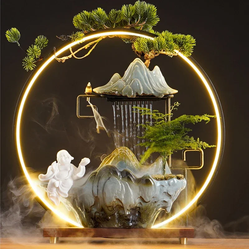 Ceramic Incense Burners Water Cascade Fountain Enscens Door Stand Backflow Incense Living Room Quemador  Room Ornaments